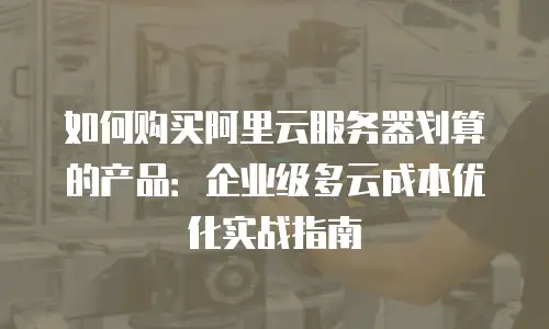 如何购买阿里云服务器划算的产品：企业级多云成本优化实战指南