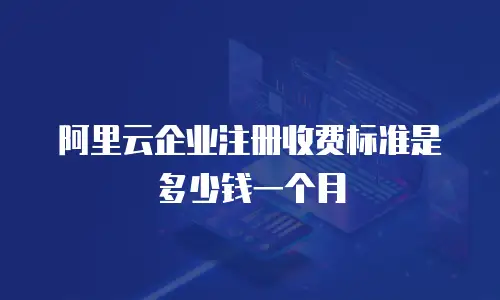 阿里云企业注册收费标准是多少钱一个月