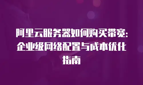 阿里云服务器如何购买带宽：企业级网络配置与成本优化指南