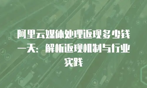 阿里云媒体处理返现多少钱一天：解析返现机制与行业实践