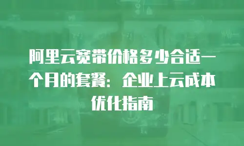 阿里云宽带价格多少合适一个月的套餐：企业上云成本优化指南
