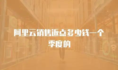 阿里云销售返点多少钱一个季度的