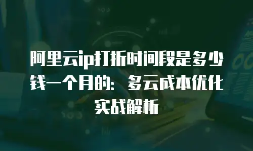 阿里云ip打折时间段是多少钱一个月的：多云成本优化实战解析