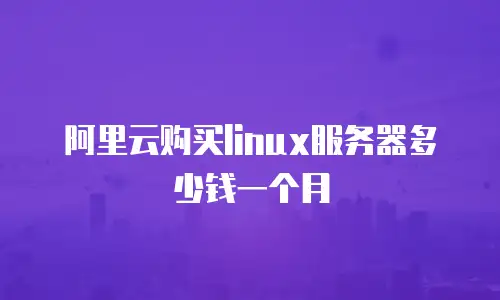 阿里云购买linux服务器多少钱一个月