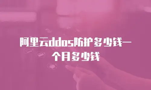 阿里云ddos防护多少钱一个月多少钱