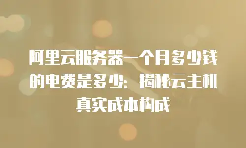 阿里云服务器一个月多少钱的电费是多少：揭秘云主机真实成本构成