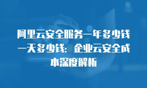 阿里云安全服务一年多少钱一天多少钱：企业云安全成本深度解析