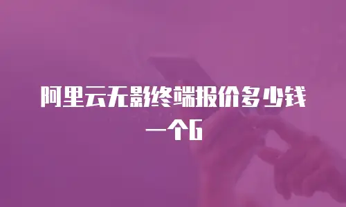 阿里云无影终端报价多少钱一个G