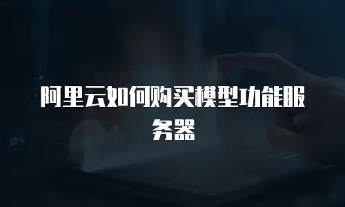 阿里云如何购买模型功能服务器