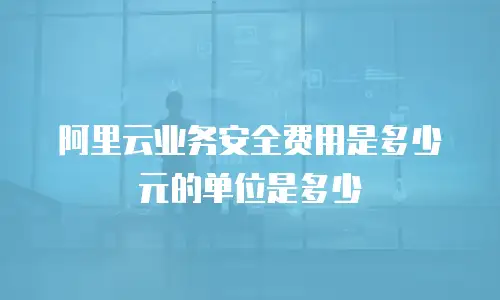 阿里云业务安全费用是多少元的单位是多少