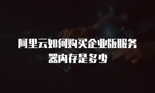 阿里云如何购买企业版服务器内存是多少