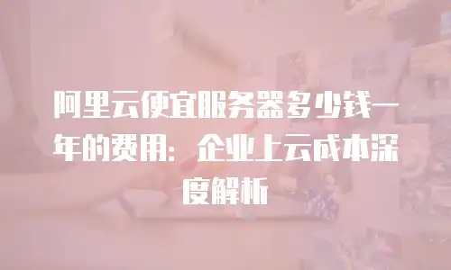 阿里云便宜服务器多少钱一年的费用：企业上云成本深度解析