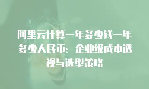 阿里云计算一年多少钱一年多少人民币：企业级成本透视与选型策略