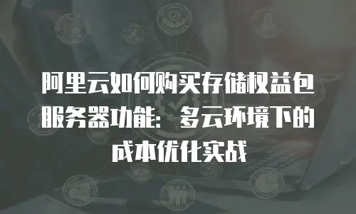 阿里云如何购买存储权益包服务器功能：多云环境下的成本优化实战