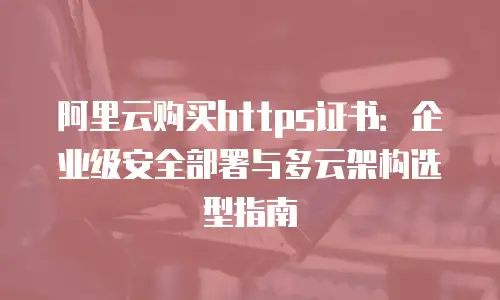 阿里云购买https证书：企业级安全部署与多云架构选型指南