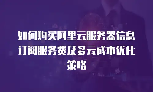 如何购买阿里云服务器信息订阅服务费及多云成本优化策略