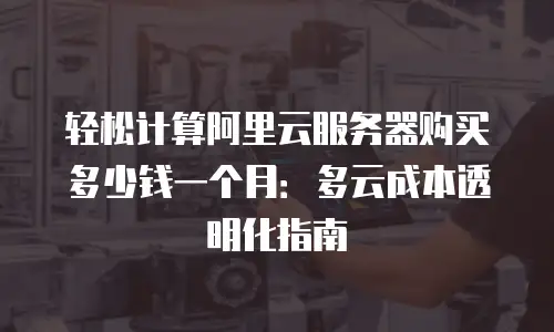 轻松计算阿里云服务器购买多少钱一个月：多云成本透明化指南