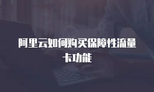 阿里云如何购买保障性流量卡功能