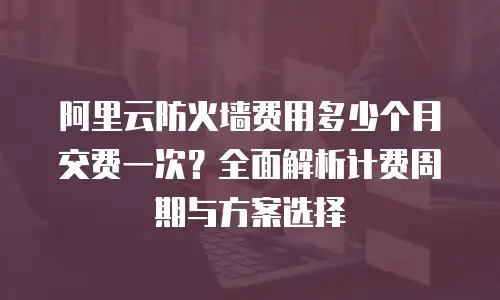 阿里云防火墙费用多少个月交费一次？全面解析计费周期与方案选择