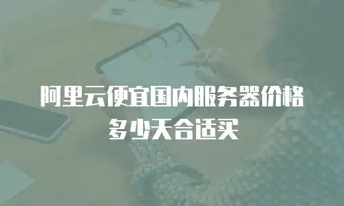 阿里云便宜国内服务器价格多少天合适买