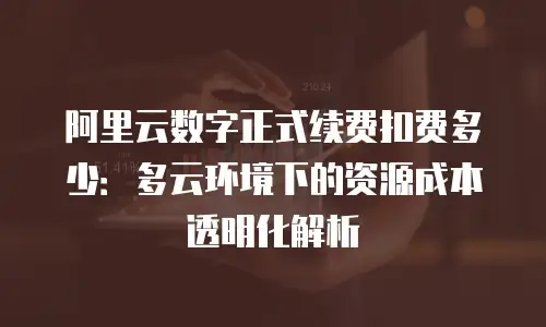 阿里云数字正式续费扣费多少：多云环境下的资源成本透明化解析