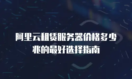 阿里云租赁服务器价格多少兆的最好选择指南