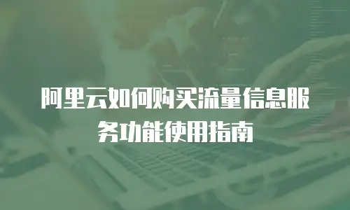阿里云如何购买流量信息服务功能使用指南