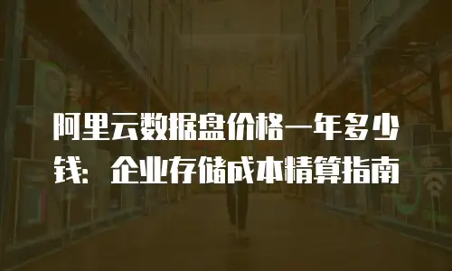 阿里云数据盘价格一年多少钱：企业存储成本精算指南