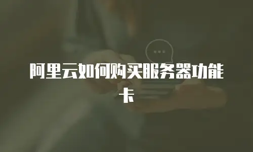 阿里云如何购买服务器功能卡