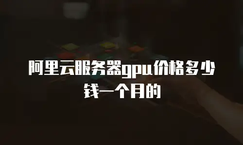 阿里云服务器gpu价格多少钱一个月的