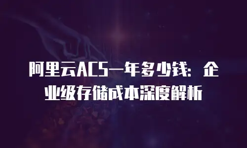 阿里云ACS一年多少钱：企业级存储成本深度解析