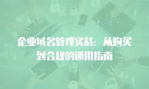 企业域名管理实战：从购买到合规的通用指南