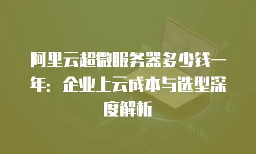 阿里云超微服务器多少钱一年：企业上云成本与选型深度解析