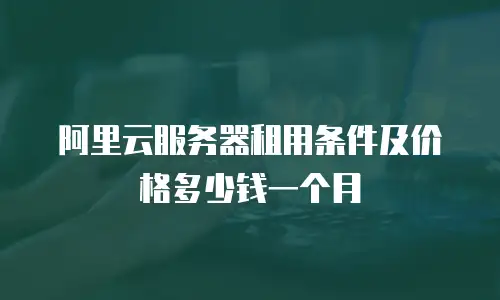 阿里云服务器租用条件及价格多少钱一个月