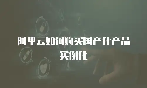 阿里云如何购买国产化产品实例化
