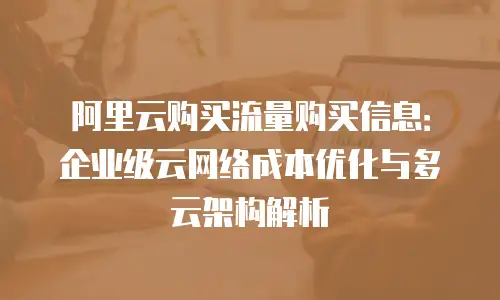 阿里云购买流量购买信息：企业级云网络成本优化与多云架构解析