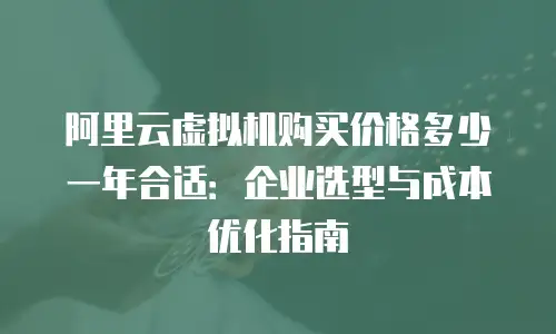 阿里云虚拟机购买价格多少一年合适：企业选型与成本优化指南