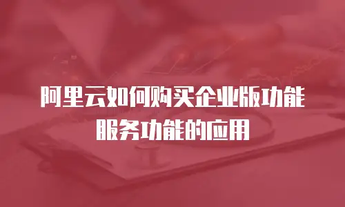 阿里云如何购买企业版功能服务功能的应用