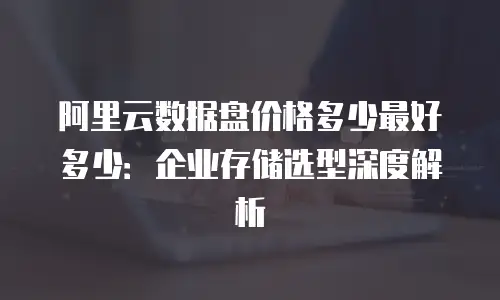 阿里云数据盘价格多少最好多少：企业存储选型深度解析