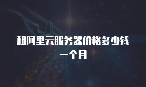 租阿里云服务器价格多少钱一个月