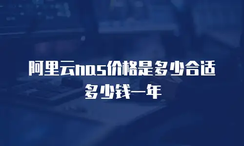 阿里云nas价格是多少合适多少钱一年