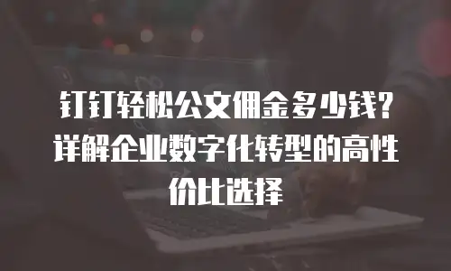 钉钉轻松公文佣金多少钱？详解企业数字化转型的高性价比选择