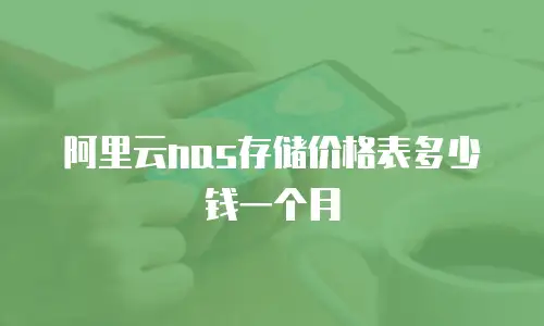 阿里云nas存储价格表多少钱一个月