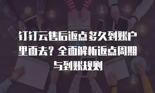 钉钉云售后返点多久到账户里面去？全面解析返点周期与到账规则