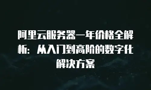 阿里云服务器一年价格全解析：从入门到高阶的数字化解决方案