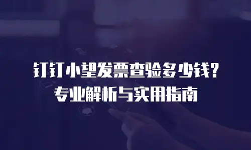 钉钉小望发票查验多少钱？专业解析与实用指南