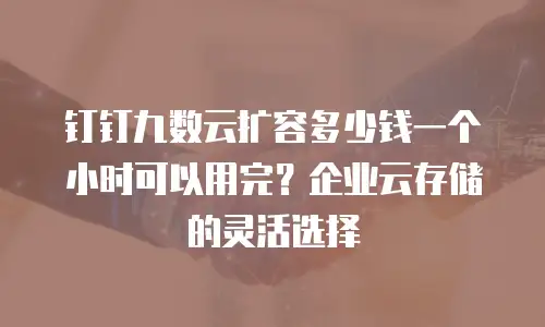 钉钉九数云扩容多少钱一个小时可以用完？企业云存储的灵活选择