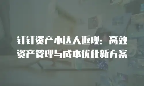 钉钉资产小达人返现：高效资产管理与成本优化新方案