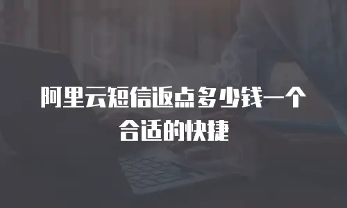 阿里云短信返点多少钱一个合适的快捷