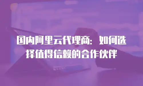 国内阿里云代理商：如何选择值得信赖的合作伙伴